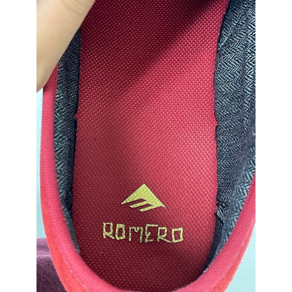 Emerica By Leo Romero Laced Low Top Skateboard Shoes Red Rouge Men's 9.5 w/ Box - Picture 5 of 11